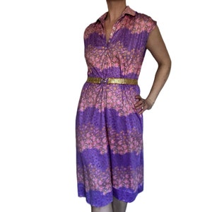 Vintage 1970s Floral Shirt Dress PETER BARRON