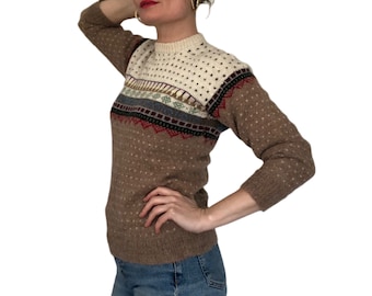 Vintage 90s GAP Shetland Wool Crewneck Sweater Navy Blue
