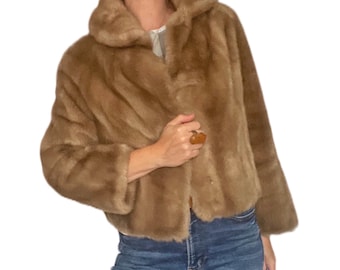 Vintage 1970s Cropped Faux Fur Jacket