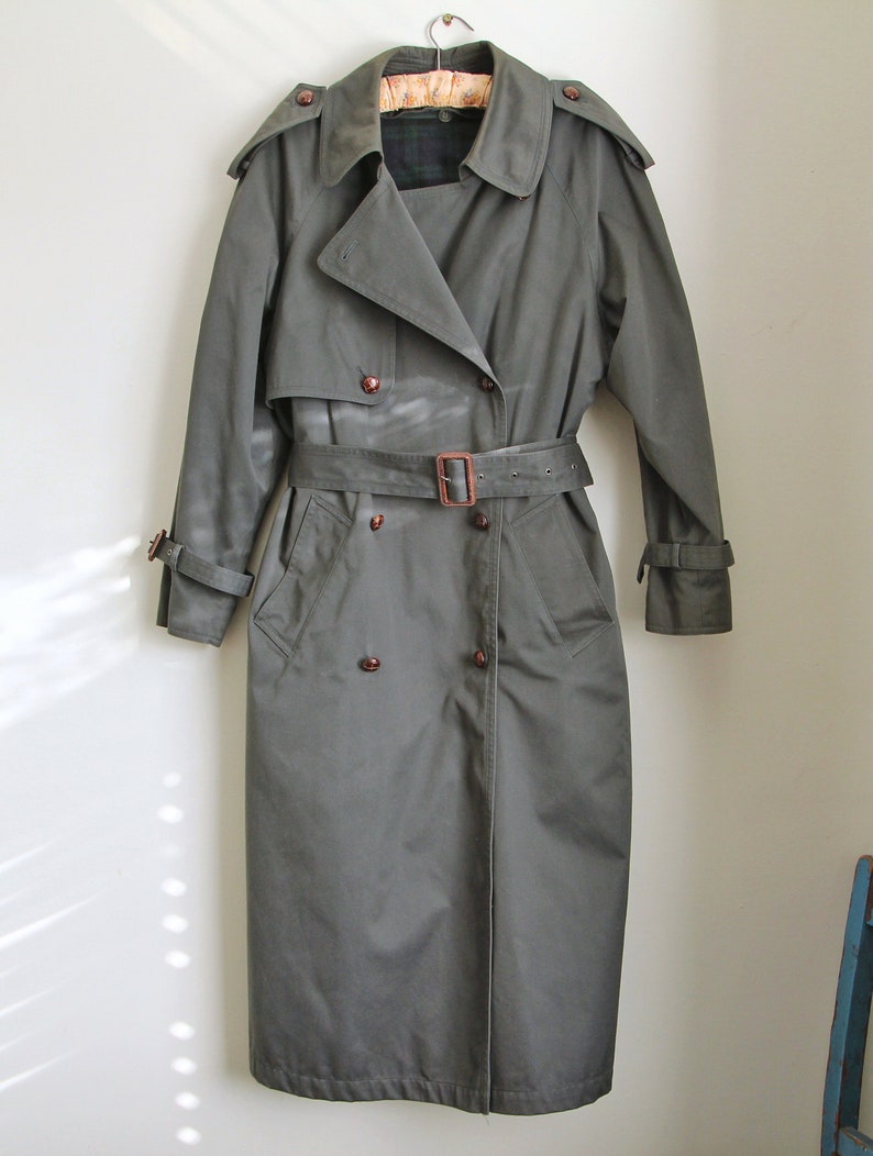 Vintage 1990s Ladies Grey Trench Coat image 7