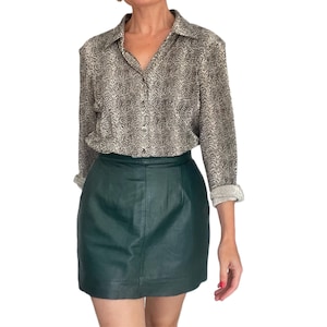 Vintage 1990s Animal Print Pleats Blouse