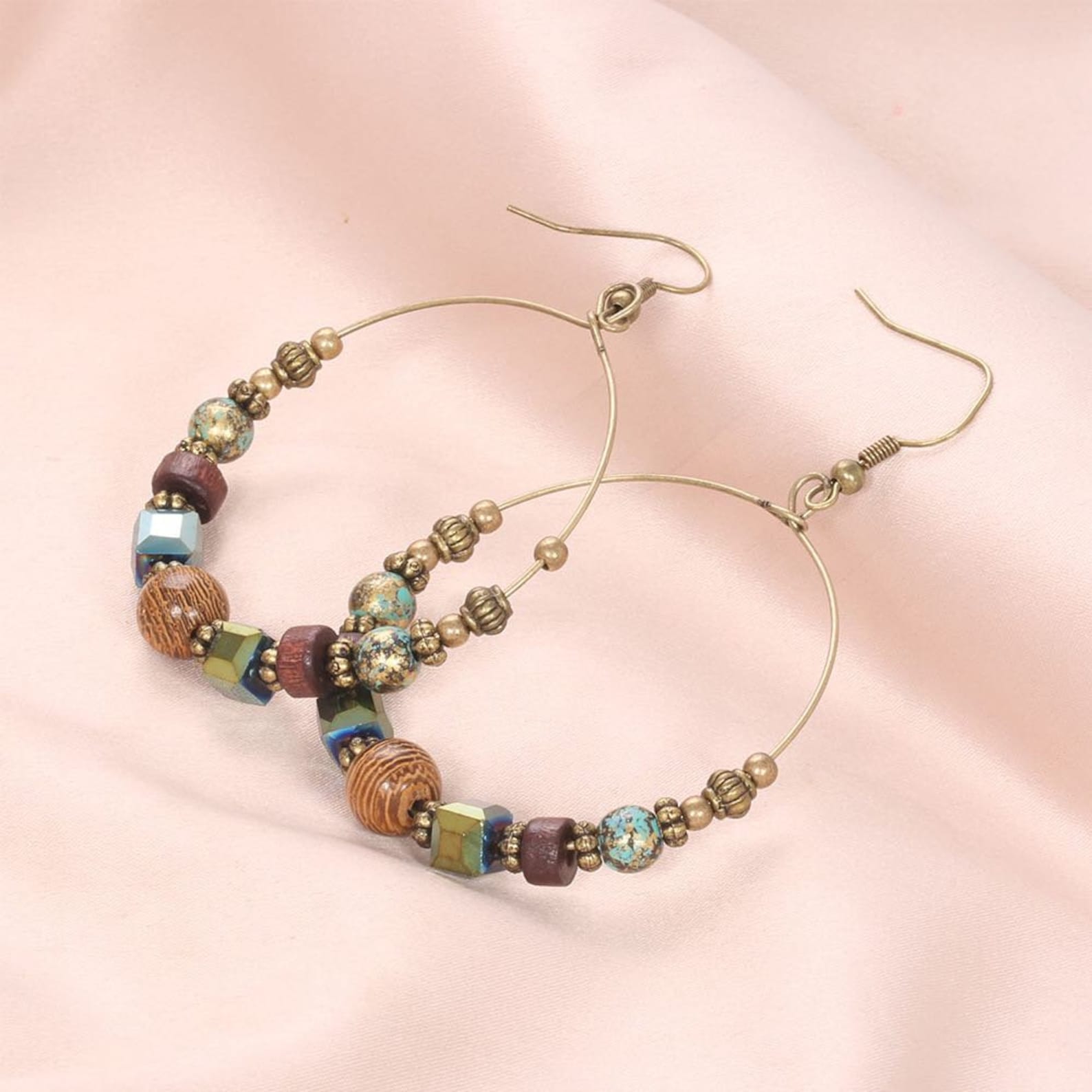 Hoop Earrings Boho Hoop Jewelry Hoop Earrings with Charm | Etsy