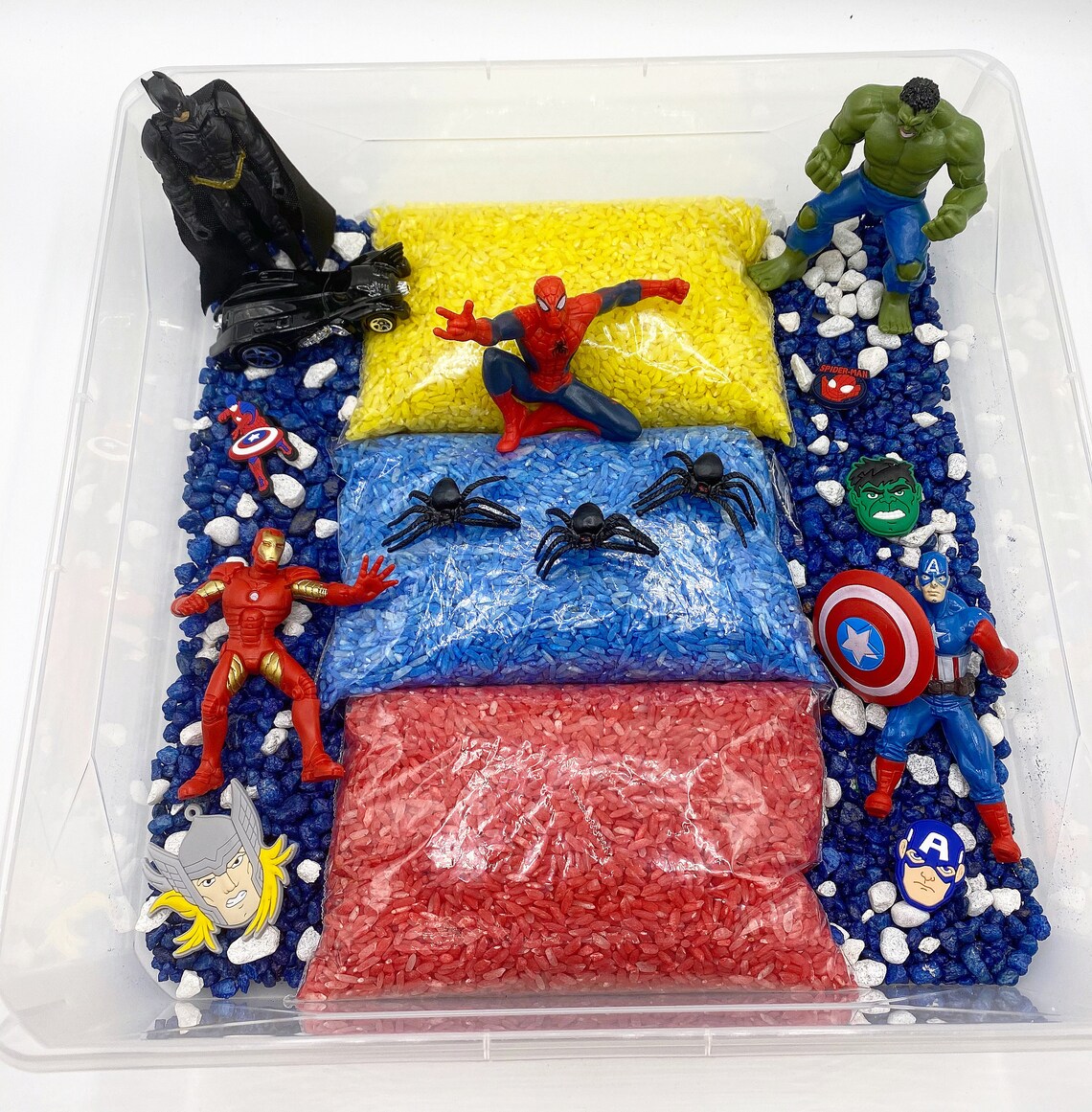 Superhero Sensory Bin Superhero Busy Box Kids Birthday Gift Etsy