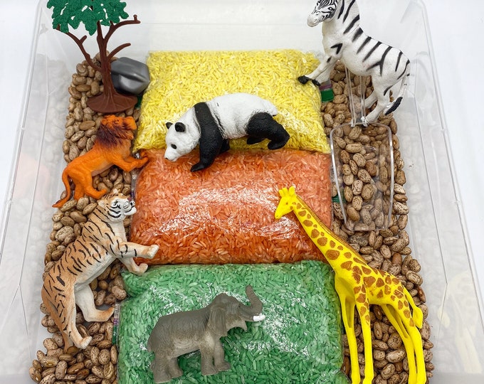 Zoo Sensory Bin, Animal Sensory Kit, Zoo Busy Box, Safari Sensory Kit ...