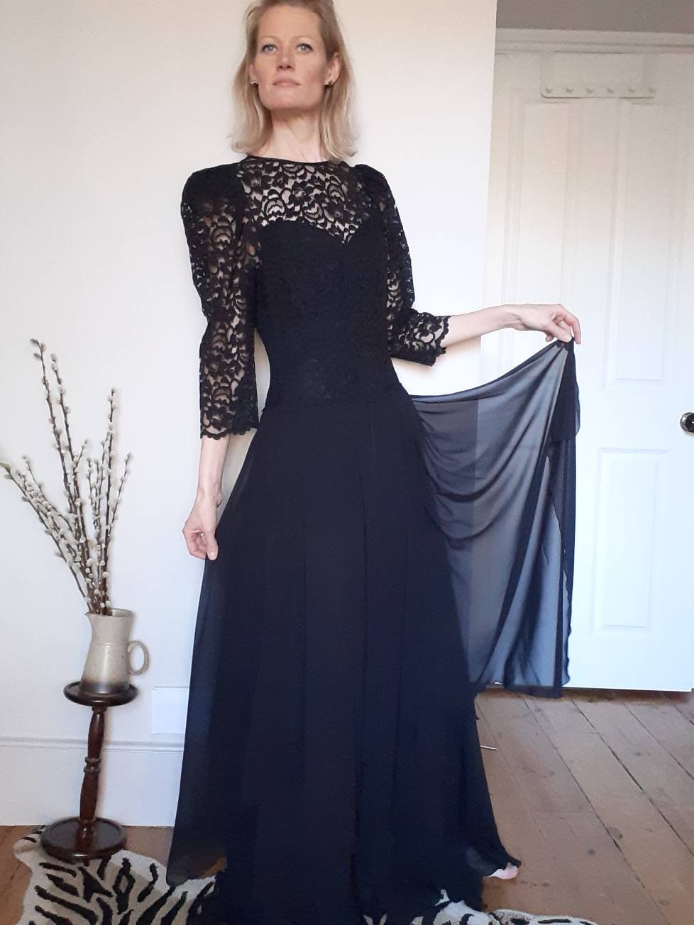 Long Sleeve Evening Gown - Etsy UK
