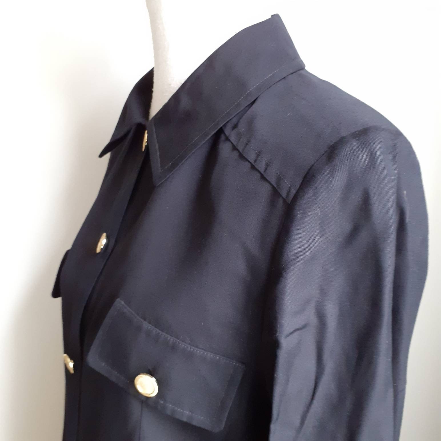 Vintage ladies darkest navy overshirt shirt light jacket | Etsy