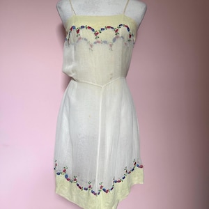 Antique lingerie playsuit chemise petticoat 1920s vintage underwear embroidered XS UK6 US2 Shorts slip Tapdance performance costume