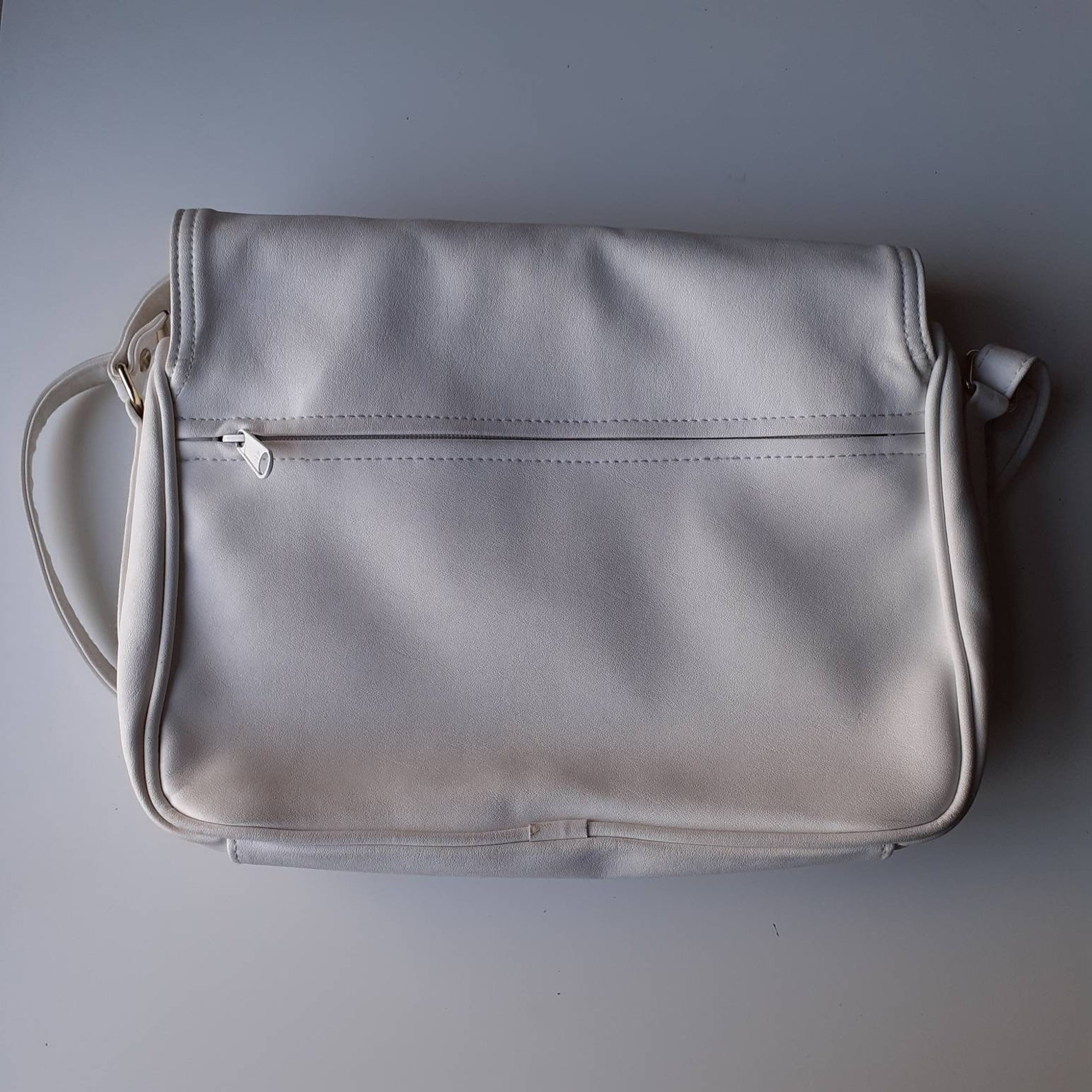 Vintage faux leather white cross body everyday day bag ladies Etsy