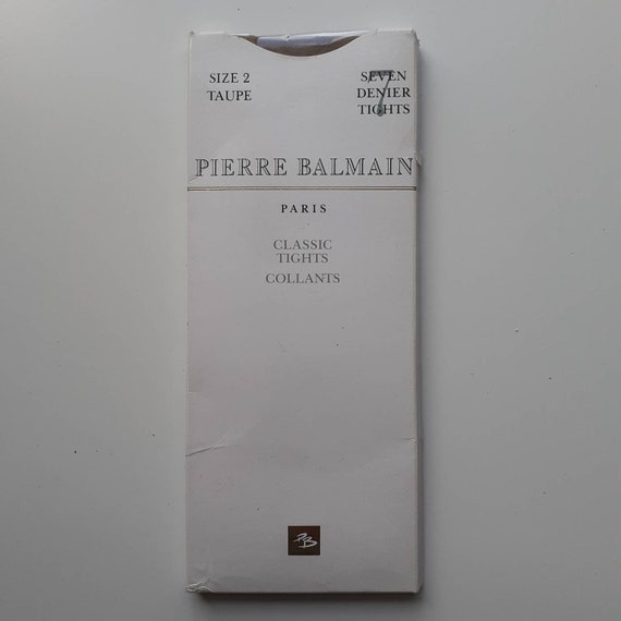 Vintage Pierre Balmain tights 7 denier Taupe brow… - image 1