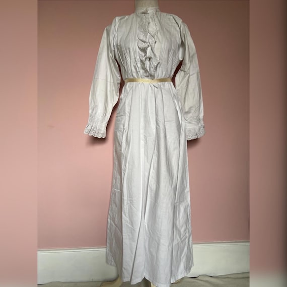 Vestido largo blanco romántico antiguo Vestido interior de lino