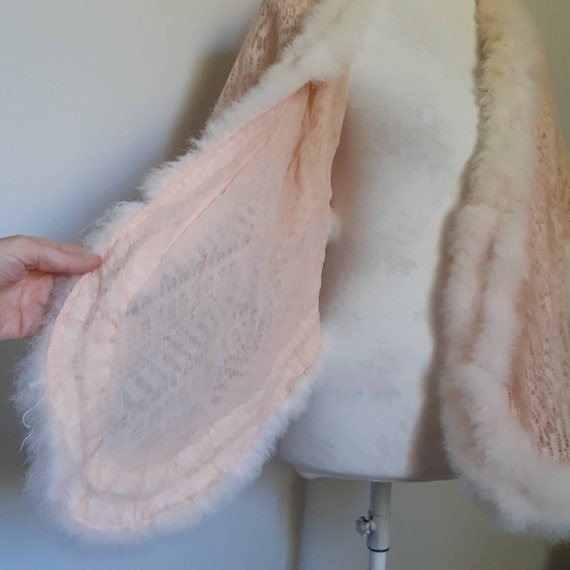 Harrods bed shawl stole cape pale pink silk chiffon f… Gem