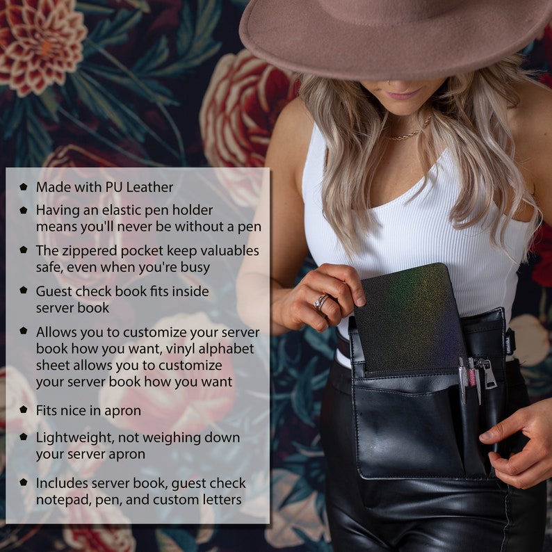 Server Book for Waitress Waitress Book Custom Server Book Etsy