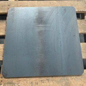 3/8&quot; Steel Plate with Rounded Corners, Raw Steel