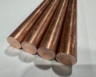 1/4" Copper Rod (4 Pack), Round, Solid Rod, 110 Copper, Pick Your Length