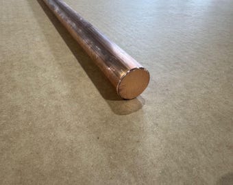 1" Copper Rod, Round, Solid Rod, 110 Copper, Pick Your Length