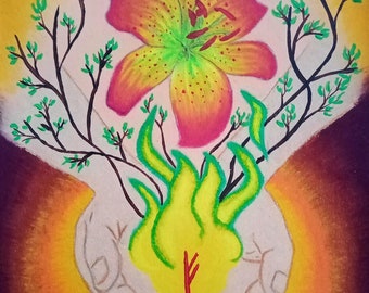 Personalized Shamanic Healing Art: Watercolor Painting or Pastel Drawing