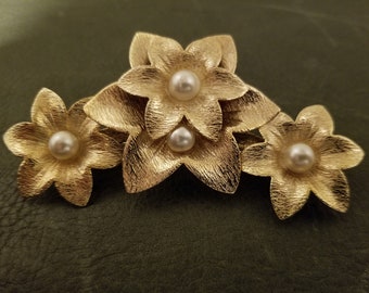 Mid-Century Women\u2019s Jewelry 1960s Sarah Coventry Brooch Vintage Faux Pearl Brooch Silver Flower Pin Sarah Coventry Lapel Pin