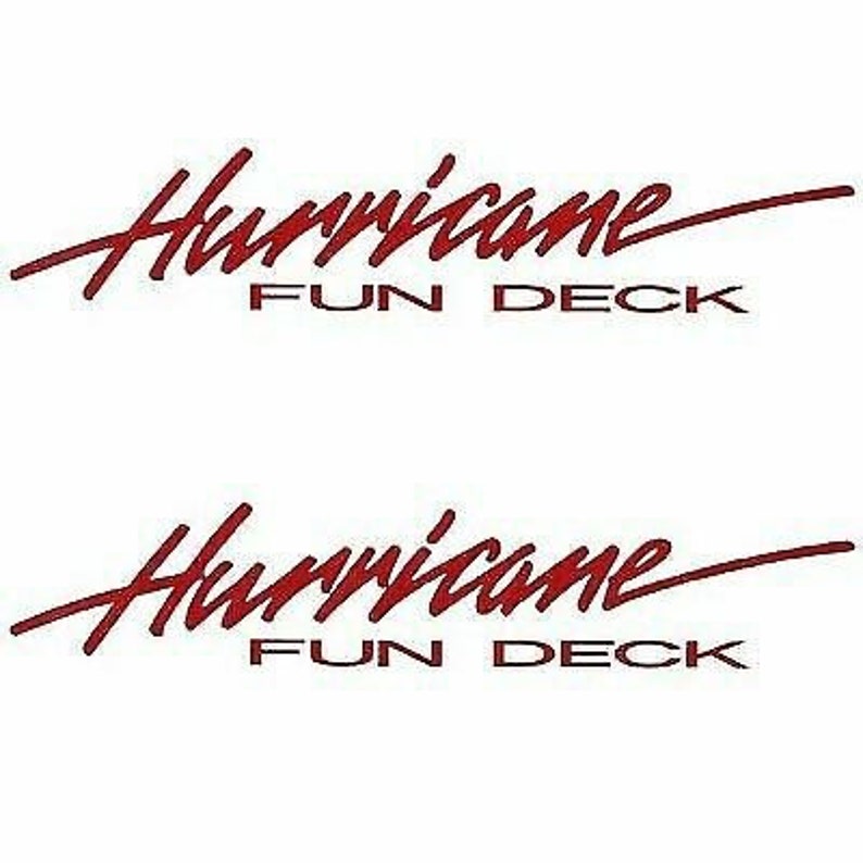 Hurricane Fun Deck Boat Marine Decals set of 2 OEM New Etsy