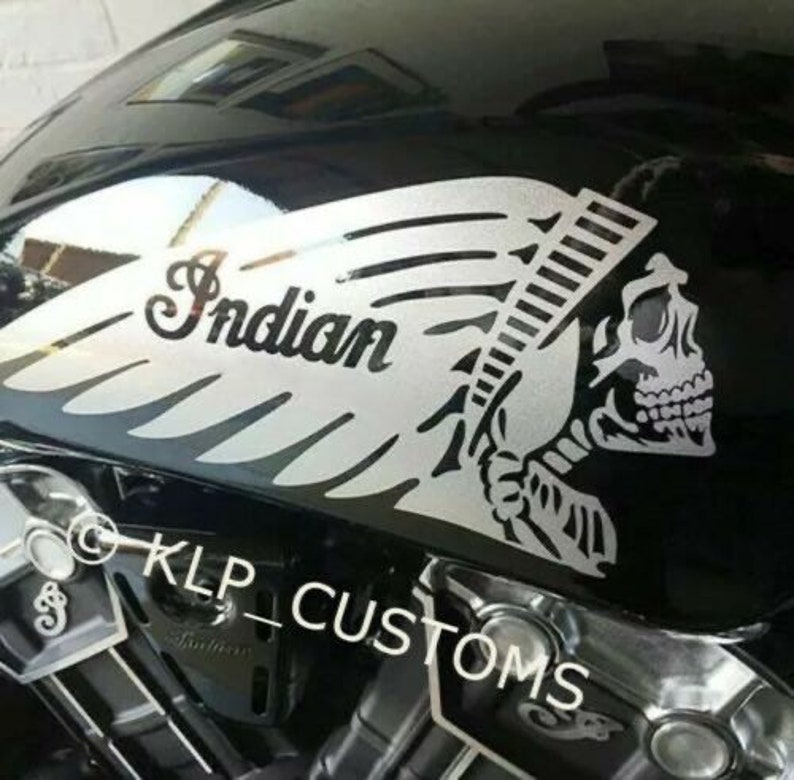 Indian Motorcycle Gas Tank Decals 2PC Set New Skull Etsy