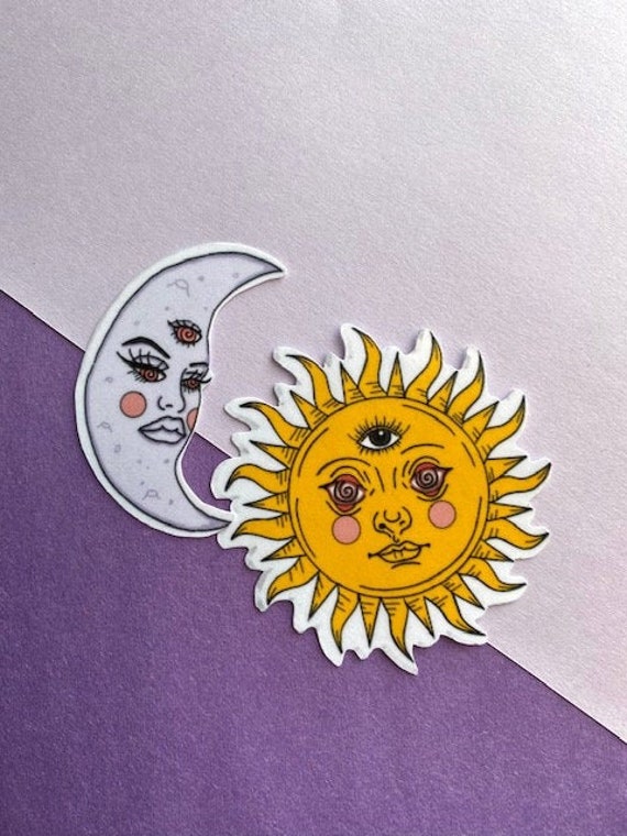 Trippy Sun Moon Etsy Trippy Sun Moon Etsy