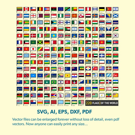 Individual Country Flags With Names