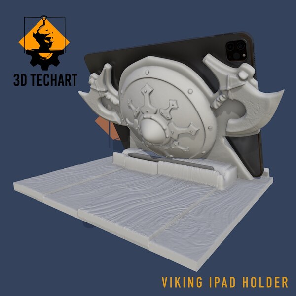 3D Printable Ipad Holder, Viking Design, STL File
