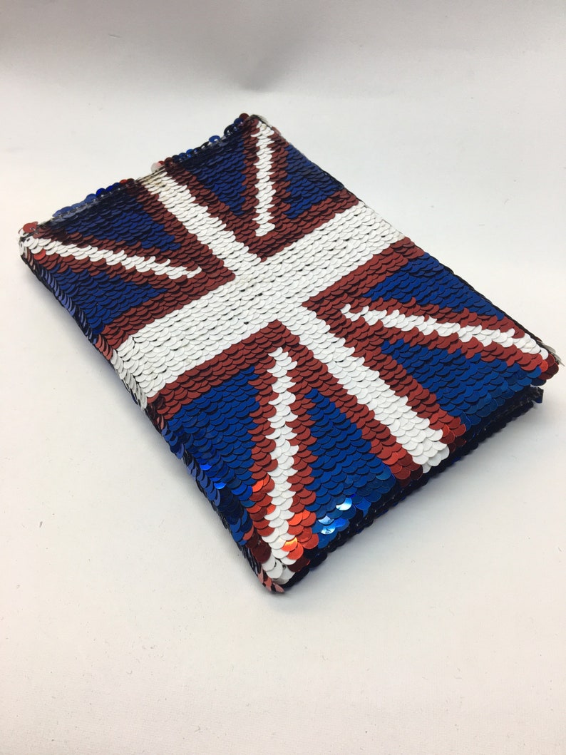 London Souvenir premium quality A6 notebook notepad reversible sequins handmade