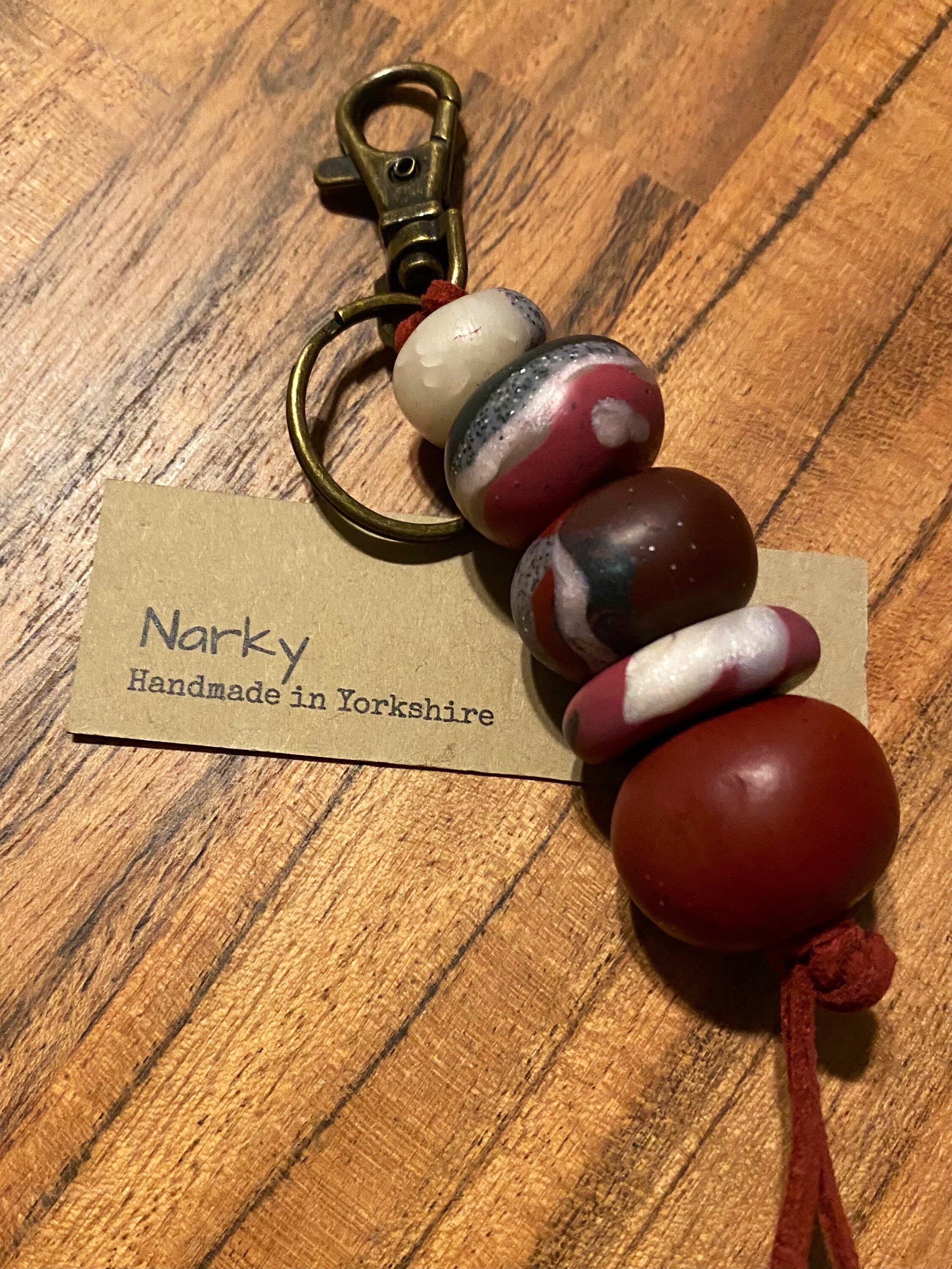 Handmade polymer clay beaded keychain keyring bag charm Etsy