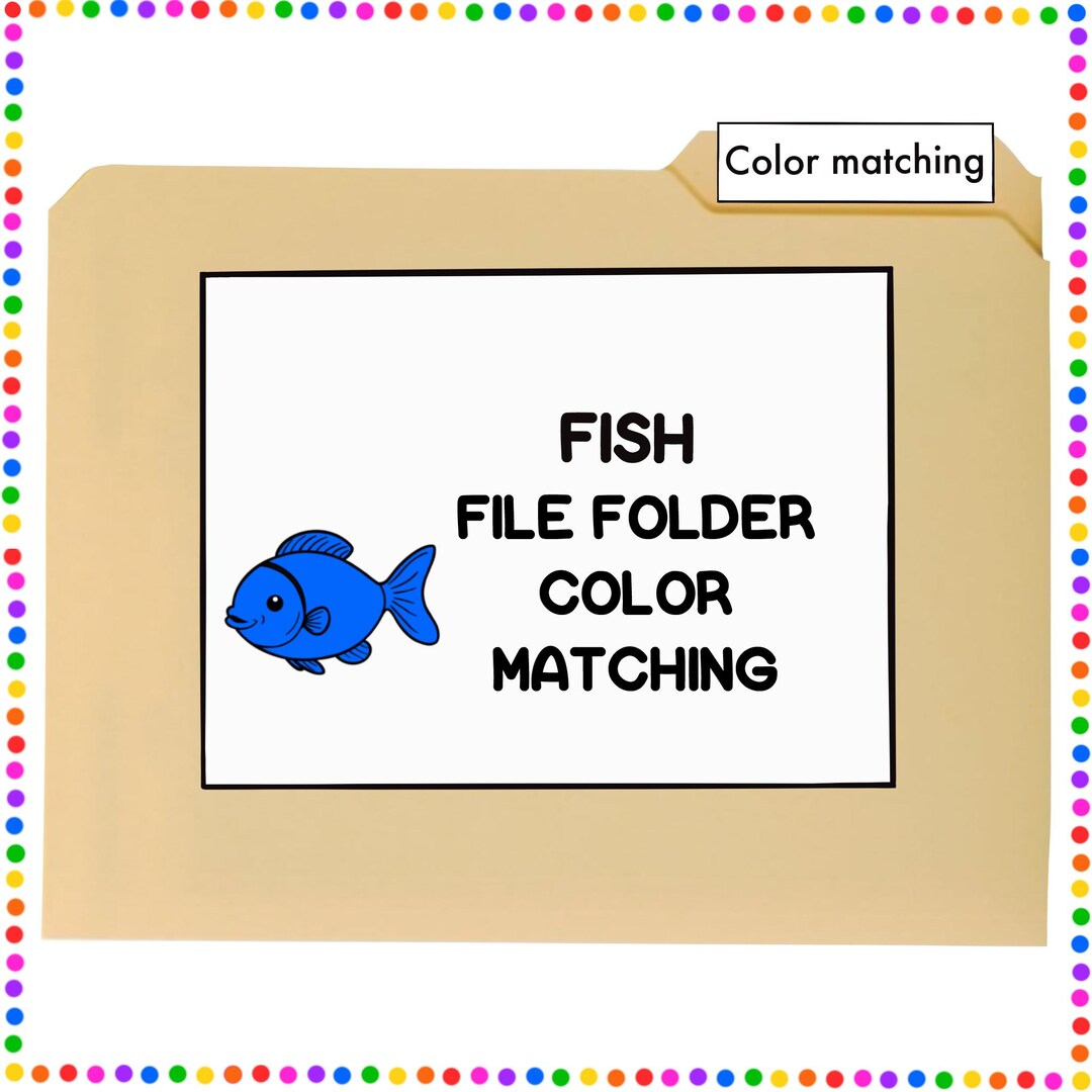 Color Matching/ File Folder Activity/ Fish - Etsy
