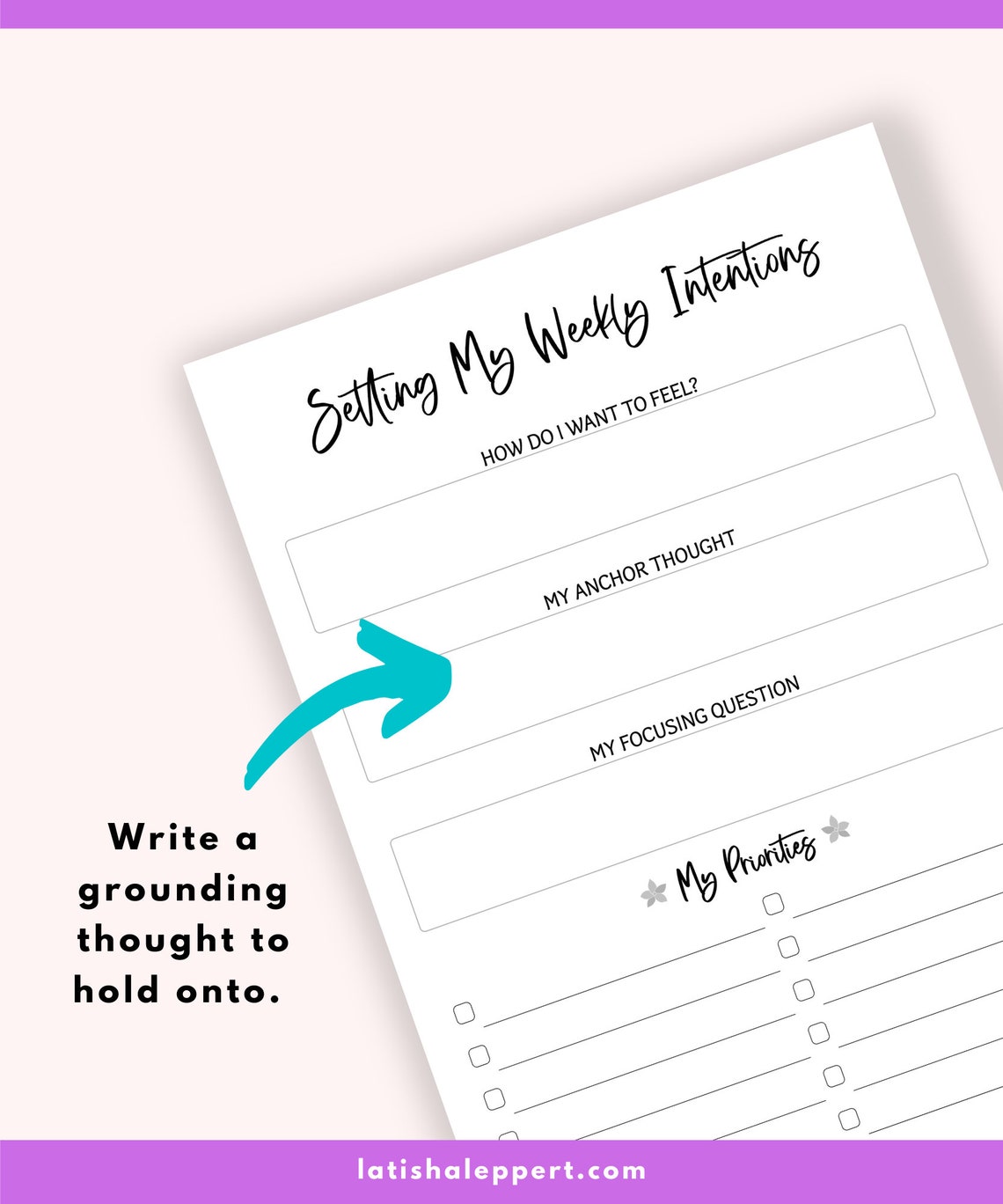 Setting My Weekly Intentions Printable PDF FILE ONLY - Etsy