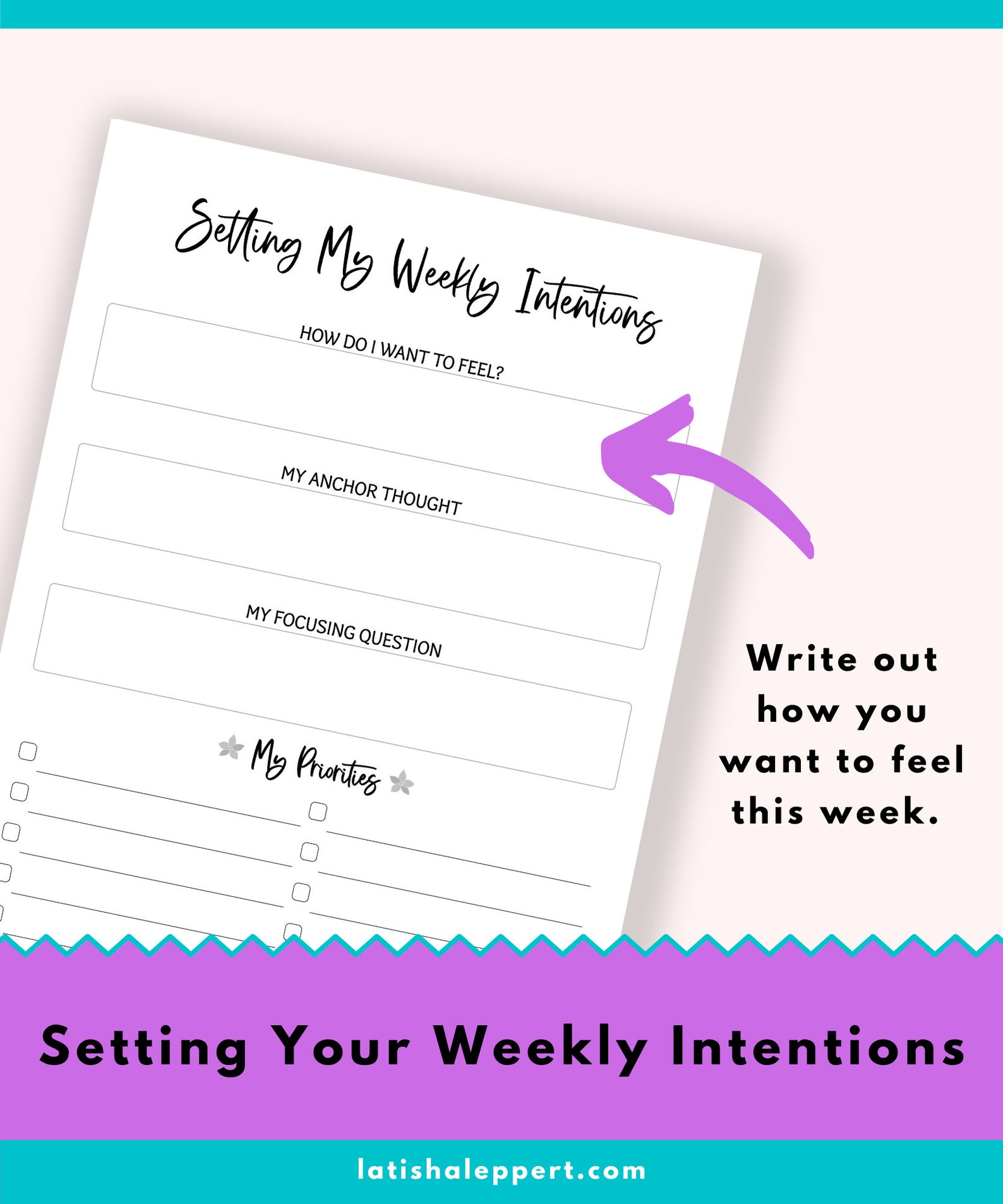 Setting My Weekly Intentions Printable PDF FILE ONLY - Etsy