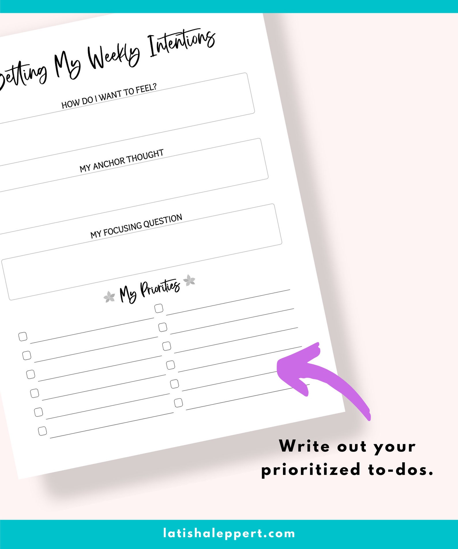 Setting My Weekly Intentions Printable PDF FILE ONLY - Etsy