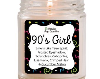 90's Girl Soy Candle | Cucumber Melon Scented | Natural Soy Wax | 9 oz | All Natural