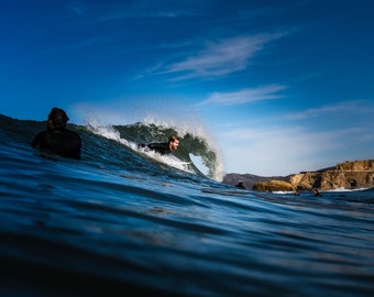 Surfer in Front of Cliffs Fine Art Digital Print