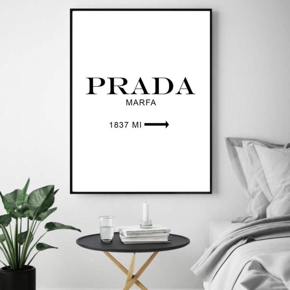 Original Prada Marfa Fashion Wall Art Canvas Poster | Etsy