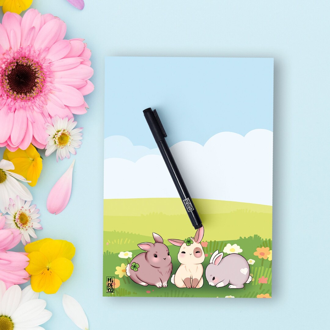 Kawaii Bunny Notepad, Cute Bunny Writing Pad, Cute Anime Manga ...