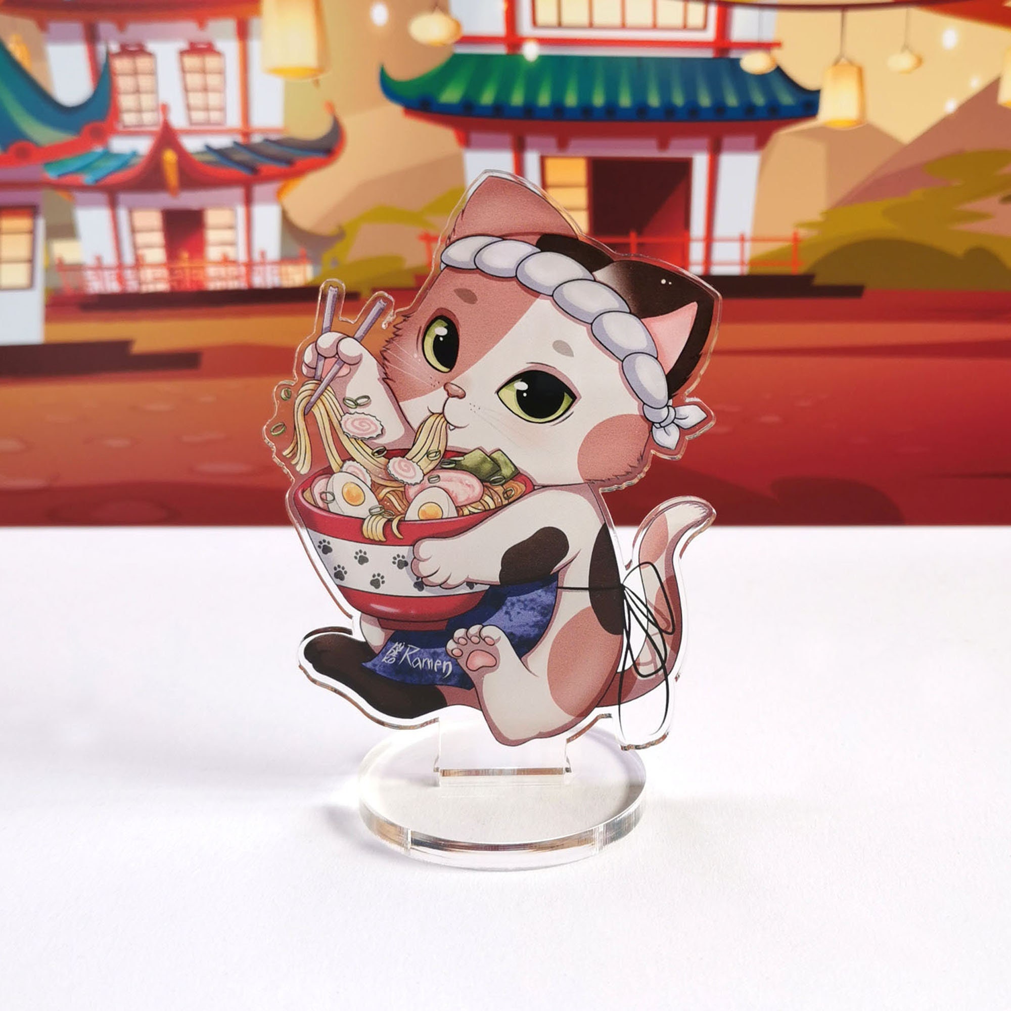 Ramen Neko Acrylic Stand Kawaii Anime Acrylic Standee Manga Etsy