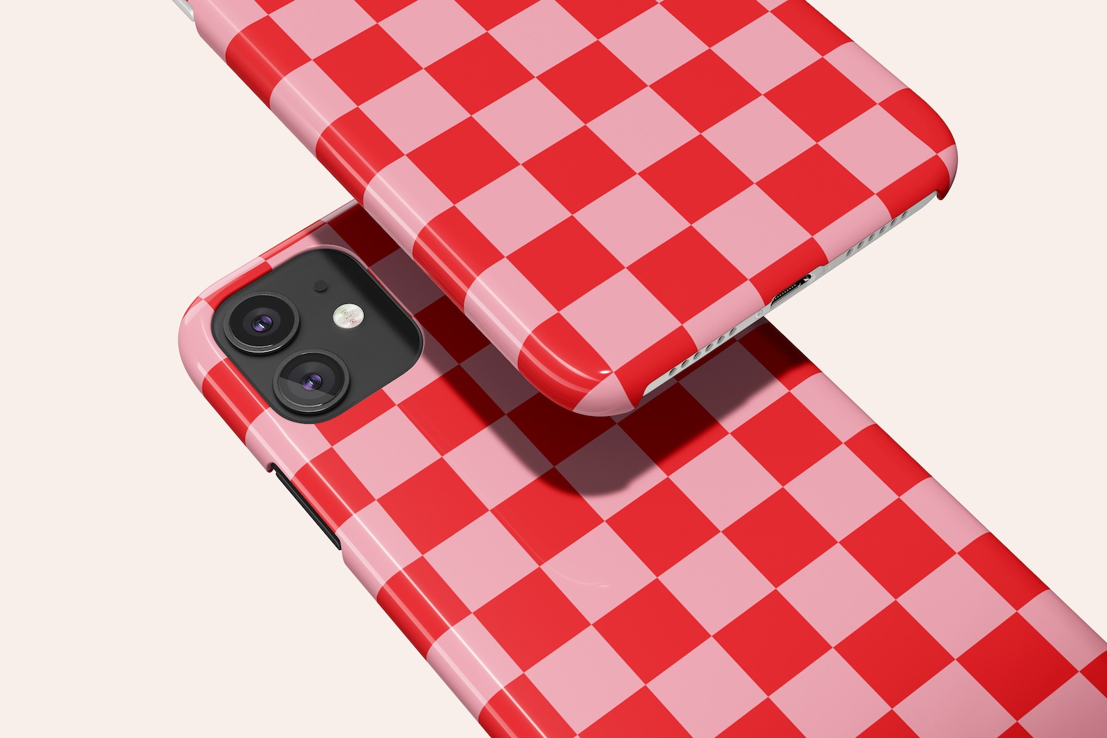 Red Pink Checkered Phone Case iPhone 12 Mini iPhone 11 Pro | Etsy