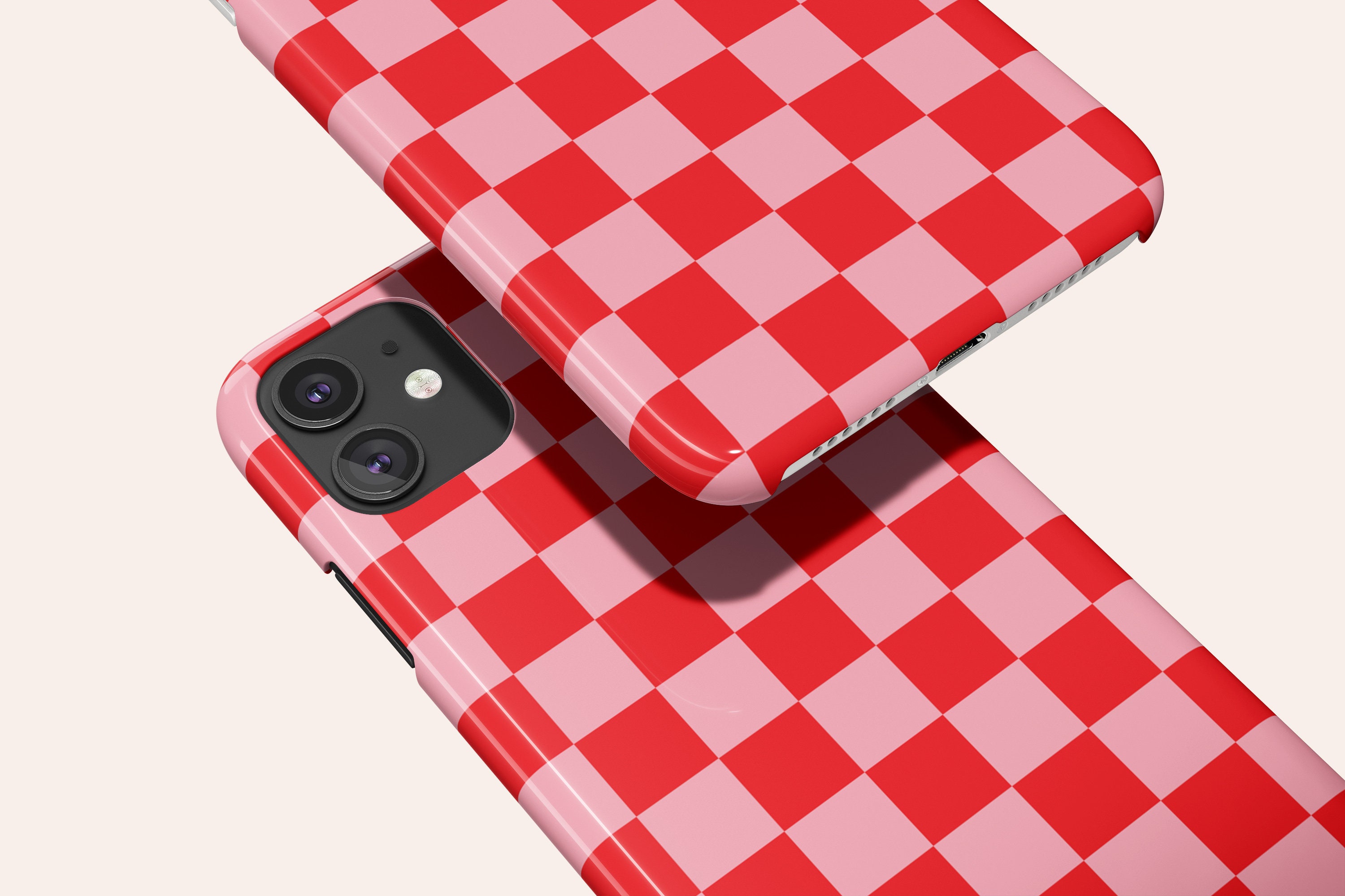 Red Pink Checkered Phone Case iPhone 12 Mini iPhone 11 Pro Etsy