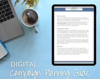 Campaign Planning Guide | Dungeons & Dragons 5e | 8.5”x11” portrait orientation | Downloadable PDF