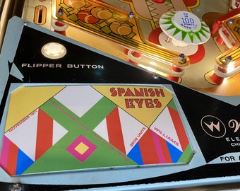 Spanish Eyes Pinball Custom Apron Cards Set Williams