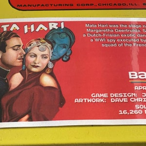Mata Hari Pinball Apron Cards Set Instructions Rules Info for the Bally game
