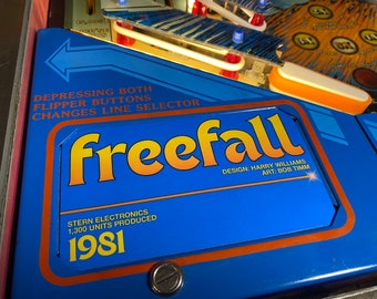 Freefall Pinball Apron Cards Set Stern Electronics