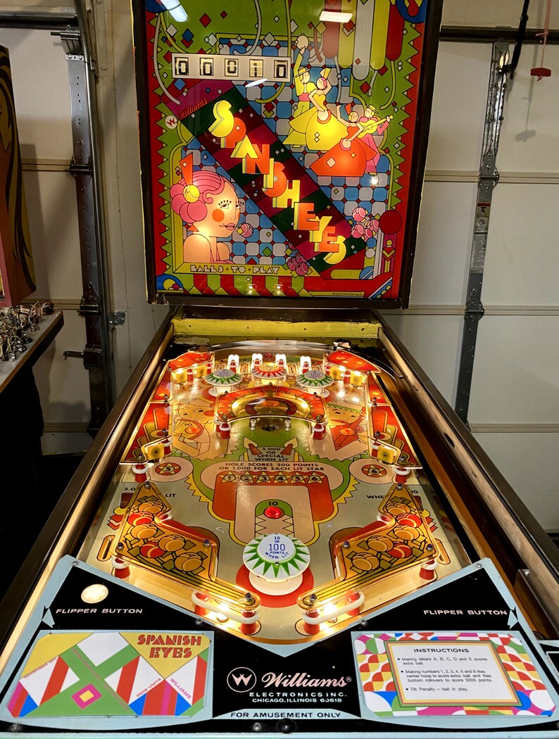 Spanish Eyes Pinball Custom Apron Cards Set Williams Etsy