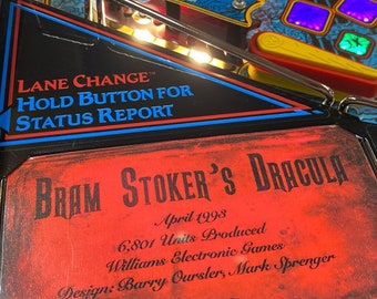 Bram Stoker's Dracula Pinball Apron Cards Set