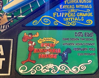 Rocky and Bullwinkle Data East Pinball Apron Cards Set