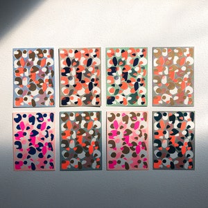 リソグラフ印刷、A6 印刷、ポストカード印刷、アート グラフィック デザイン、ポストカード セット、手作りアート プリント、グラフィック デザイン プリント、ミニマル プリント