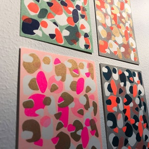 Impresión risográfica, impresión A6, postal impresa, diseño gráfico de arte, conjunto de postales, impresión de arte hecha a mano, impresión de diseño gráfico, impresión minimalista