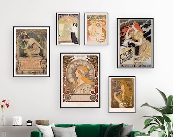 La Belle Epoque Wall Art, Vintage Advertising Posters, Printable Art Collection for Living Room, Gift for Artist, Antique Office Decor