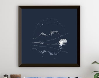 Travel Poster Print, Cradle Mountain Wall Art, Tasmania Travel Posters, Travel Gift for Friend, Gift for Travel Lover, Gift for Best friend